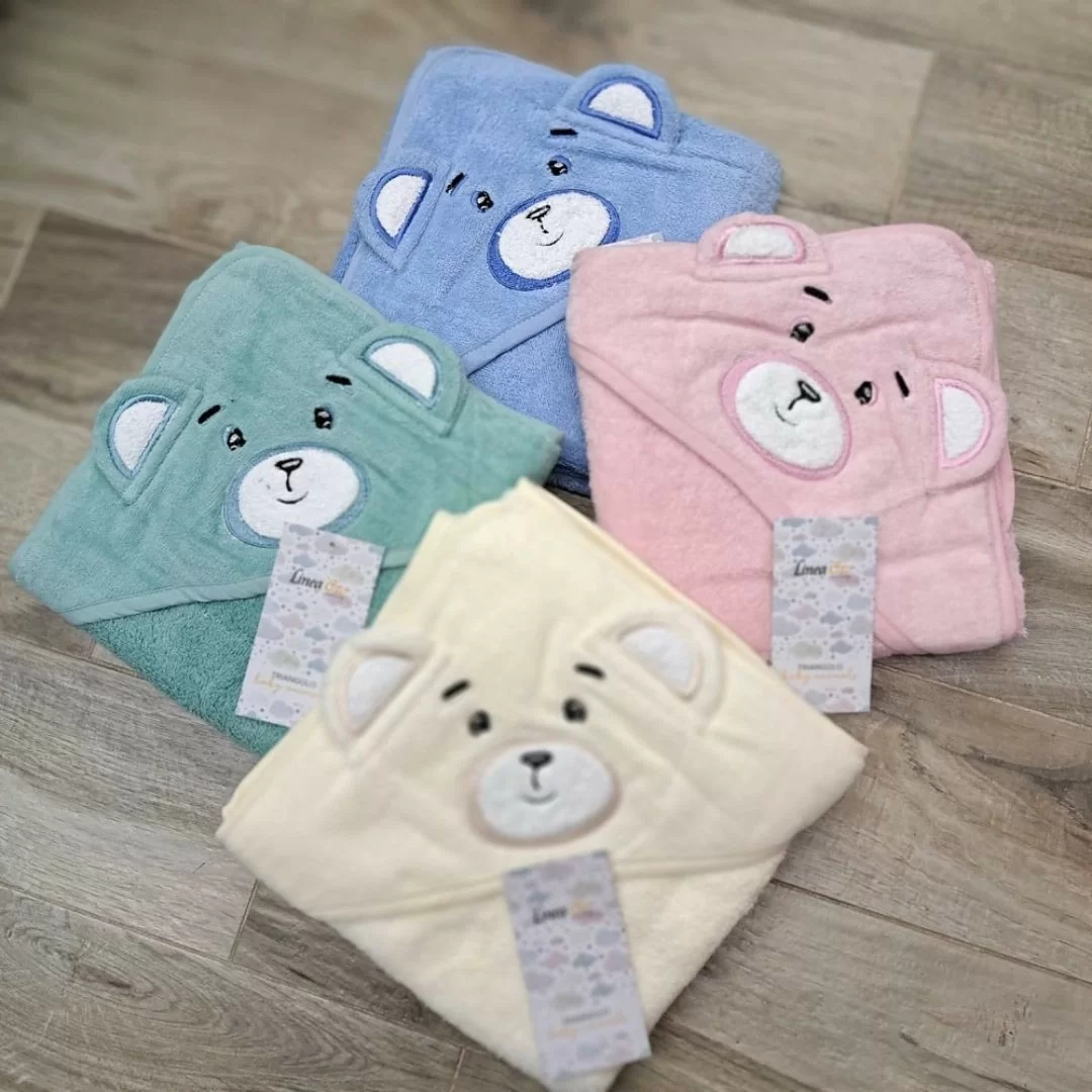 Accappatoio Triangolo Neonato Linea Oro art. Orsetto