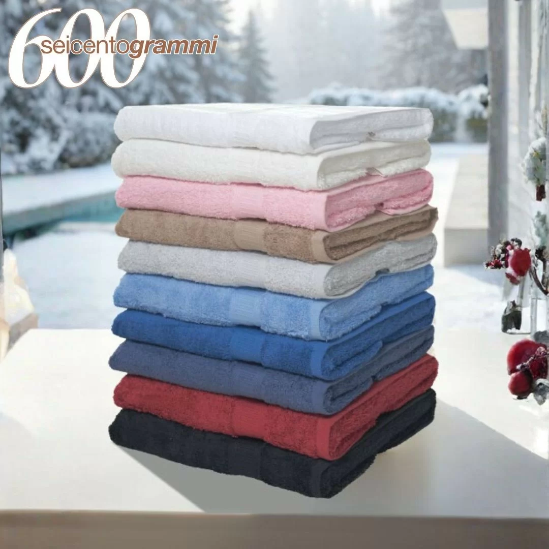 Coppia Asciugamani Biancaluna art. Live Colors 600gr/mq