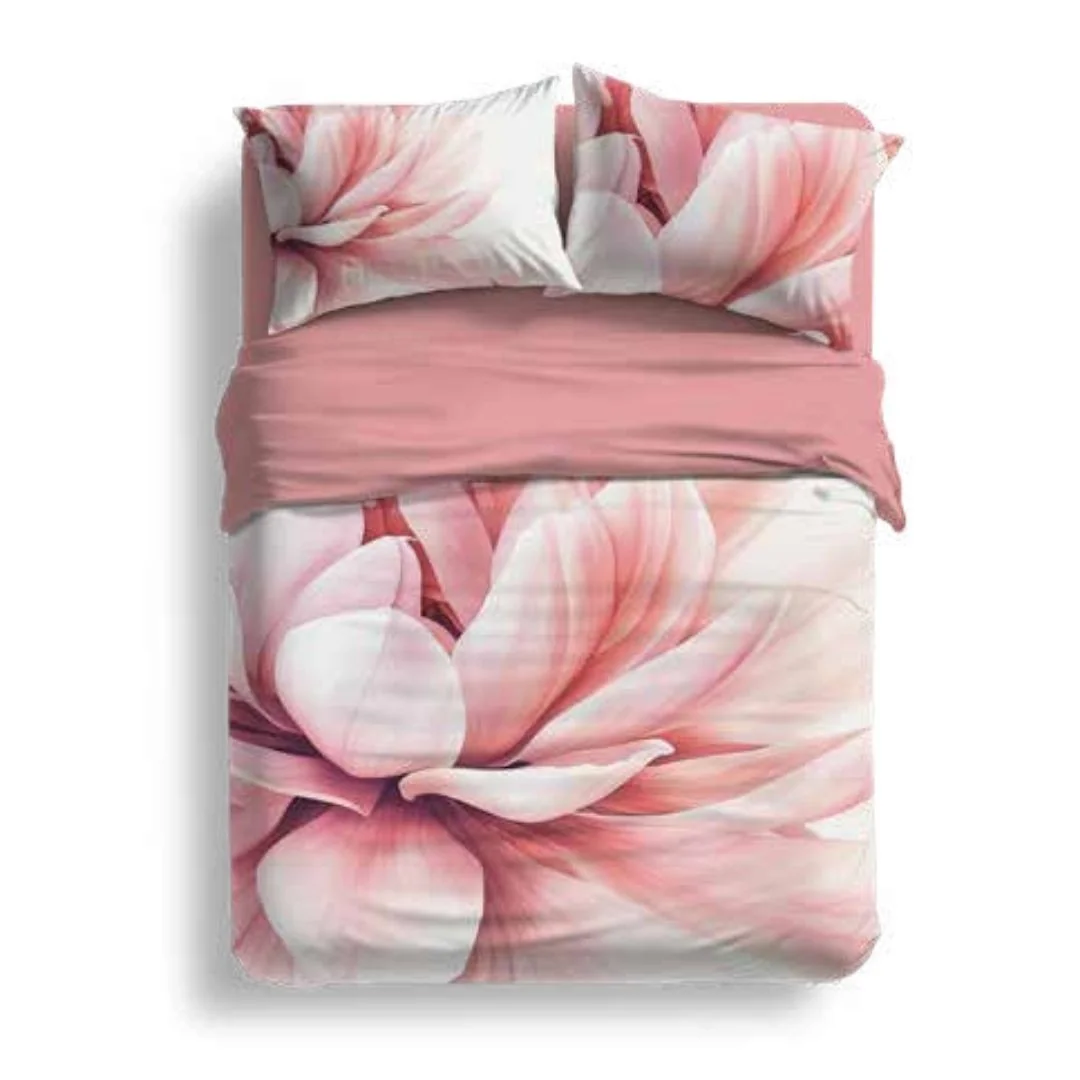 Completo Lenzuola Matrimoniale Cotone Biancaluna art. Pink