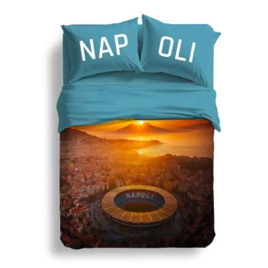 Completo Lenzuola Matrimoniale Cotone Biancaluna art. Stadio