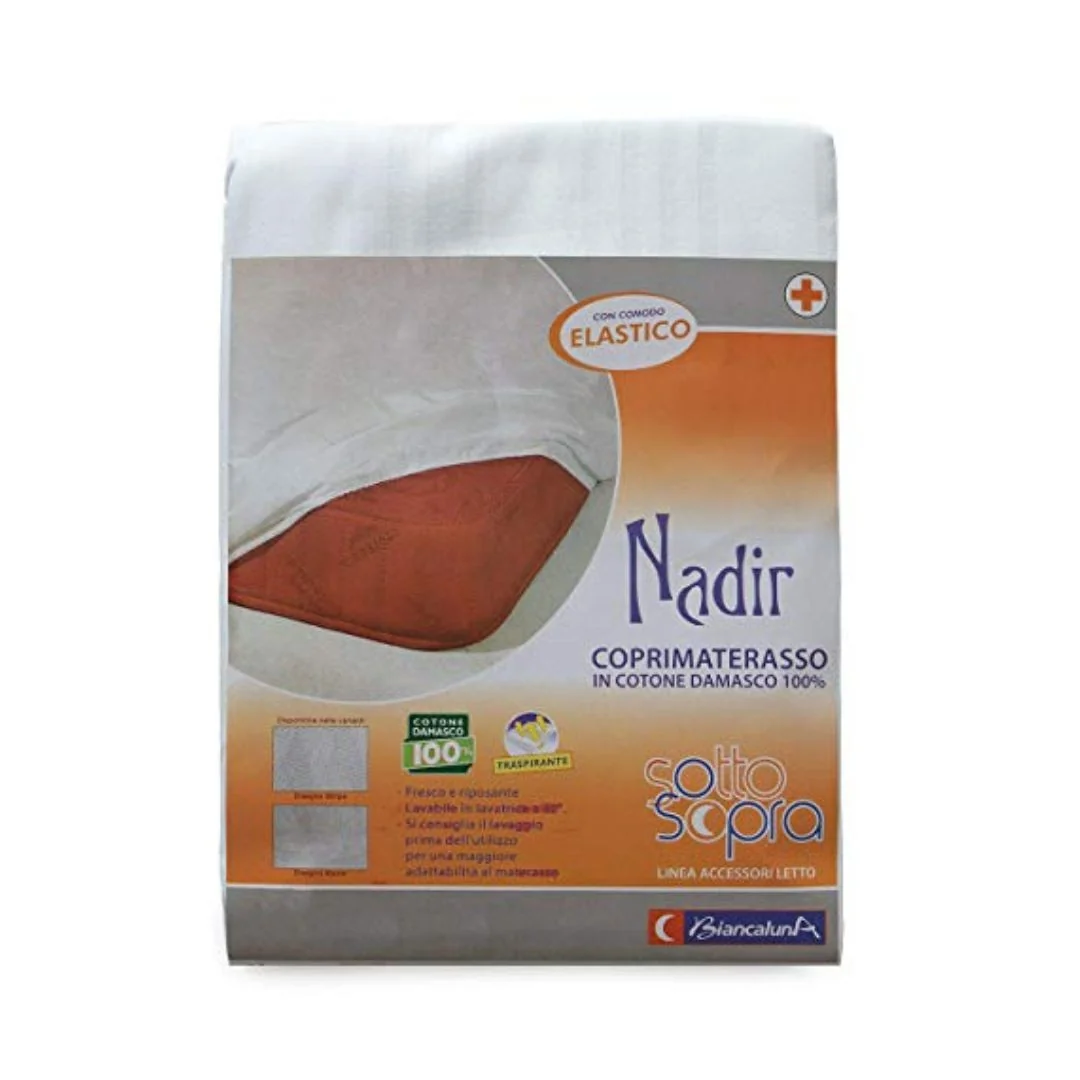 Coprimaterasso in Cotone Damascato Biancaluna art. Nadir