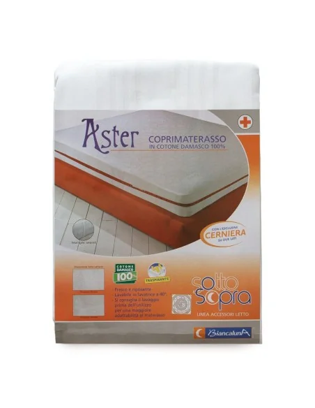 Fodera Coprimaterasso con cerniera Biancaluna art. Aster