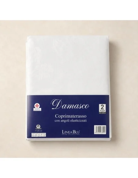Coprimaterasso Cotone LineaBlu art. Damasco Angoli Elastici