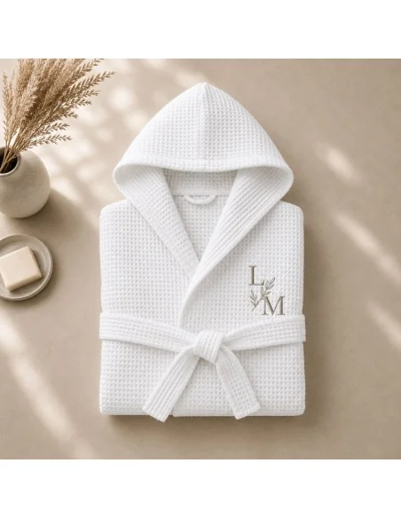 Accappatoio Personalizzato Bianco Nido d'ape LineaBlu 300gr/mq