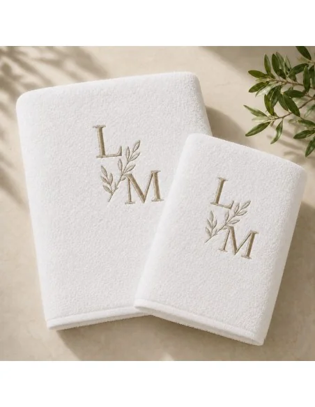 Coppia Asciugamani Personalizzati LineaBlu art. Marte Spugna 420gr/mq