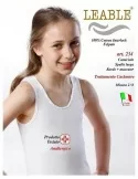 Canotta Bambina Leable art. 234 Spalla Larga Bianca 3 pezzi