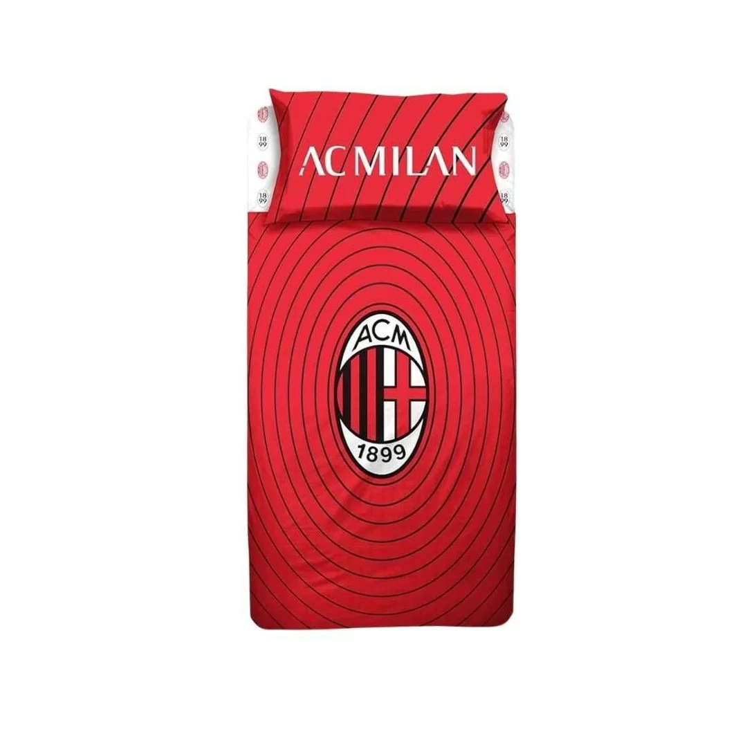 Completo Letto Singolo Puro Cotone AC Milan Ufficiale
