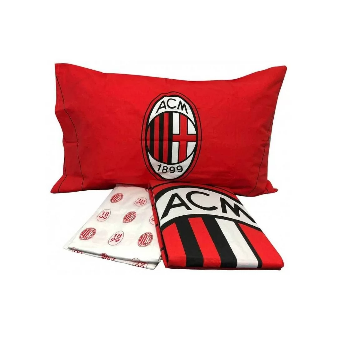 Completo Letto Singolo Puro Cotone AC Milan...