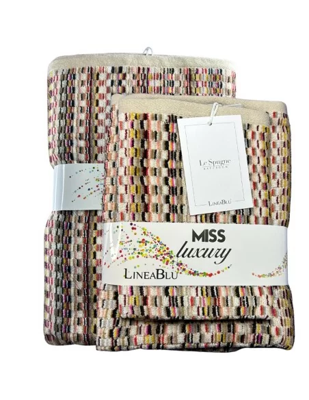 Tris Asciugamani Bagno LineaBlu art. Miss Luxury 450gr/mq