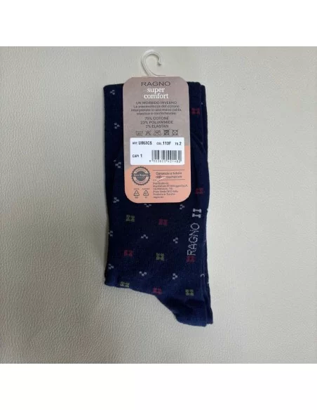 Calzino corto da uomo Ragno art. U863CC caldo cotone geometrico